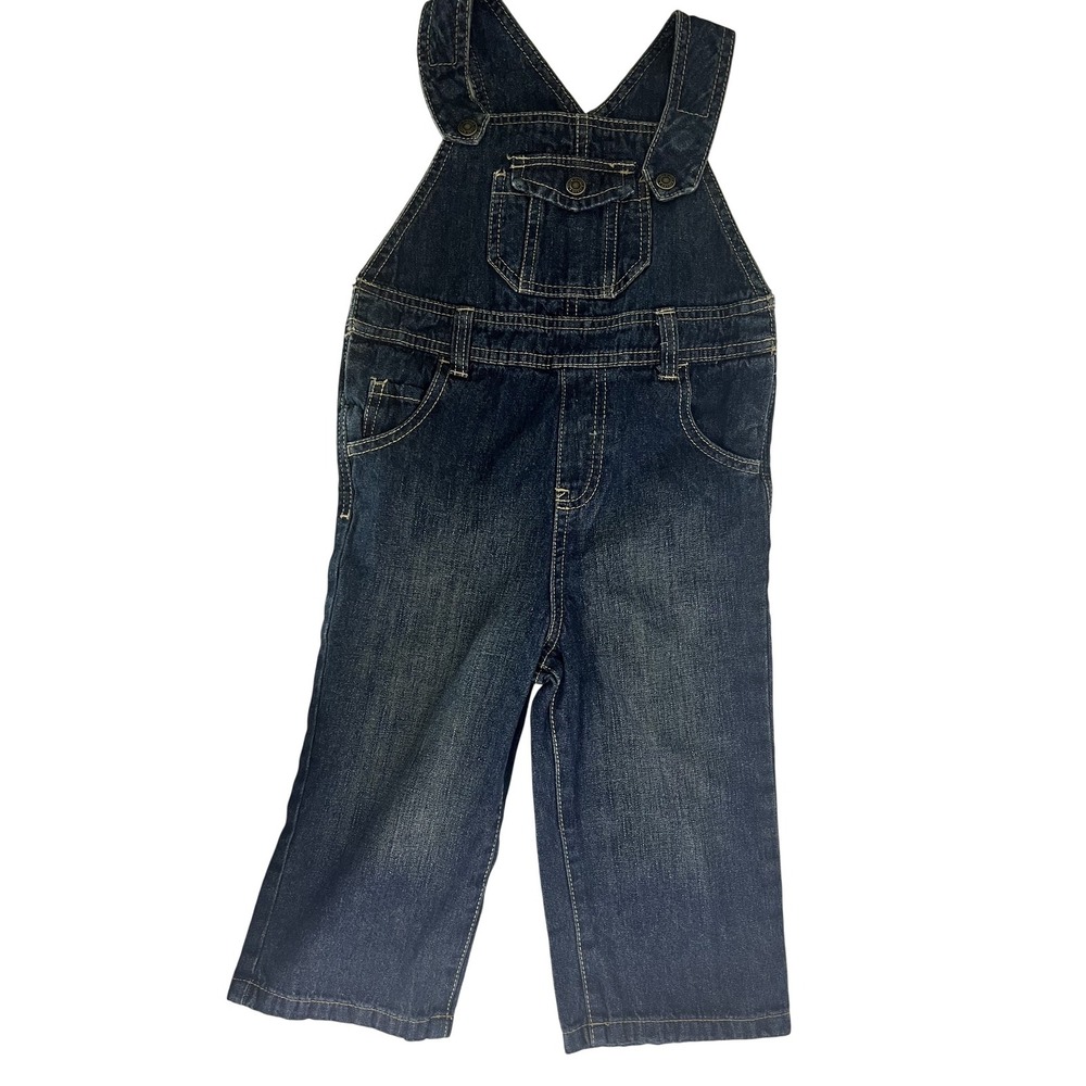 Faded Glory Boys Denim Overalls 3T Adjustable Classic Pockets NWT‎ New With Tags